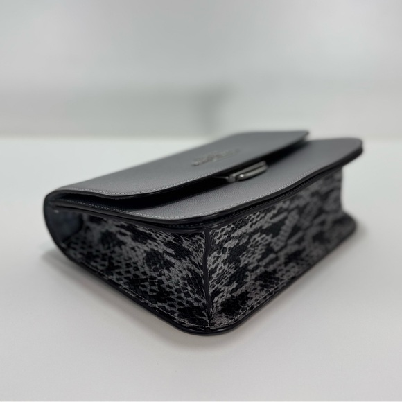 COACH Brynn Flap Crossbody Bag Gray with Snake Strap - Picture 12 of 15